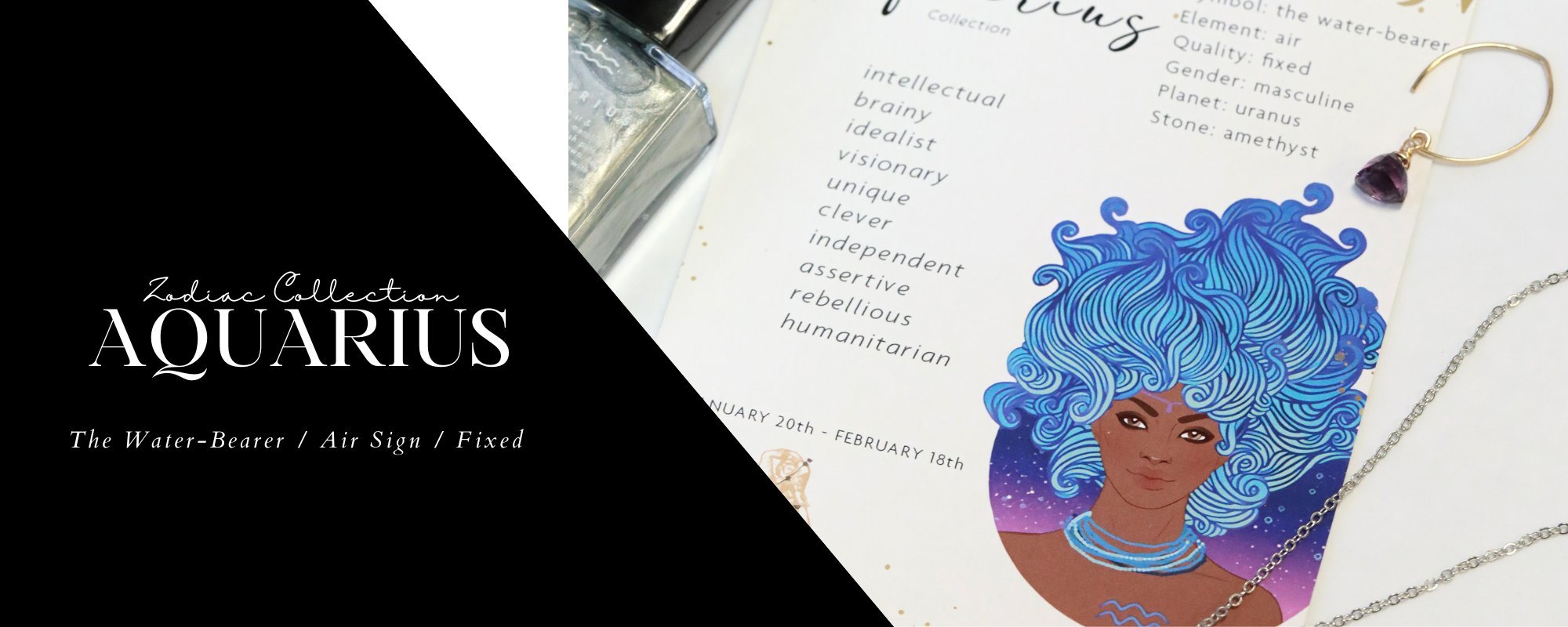 the aquarius zodiac sign gift collection image header