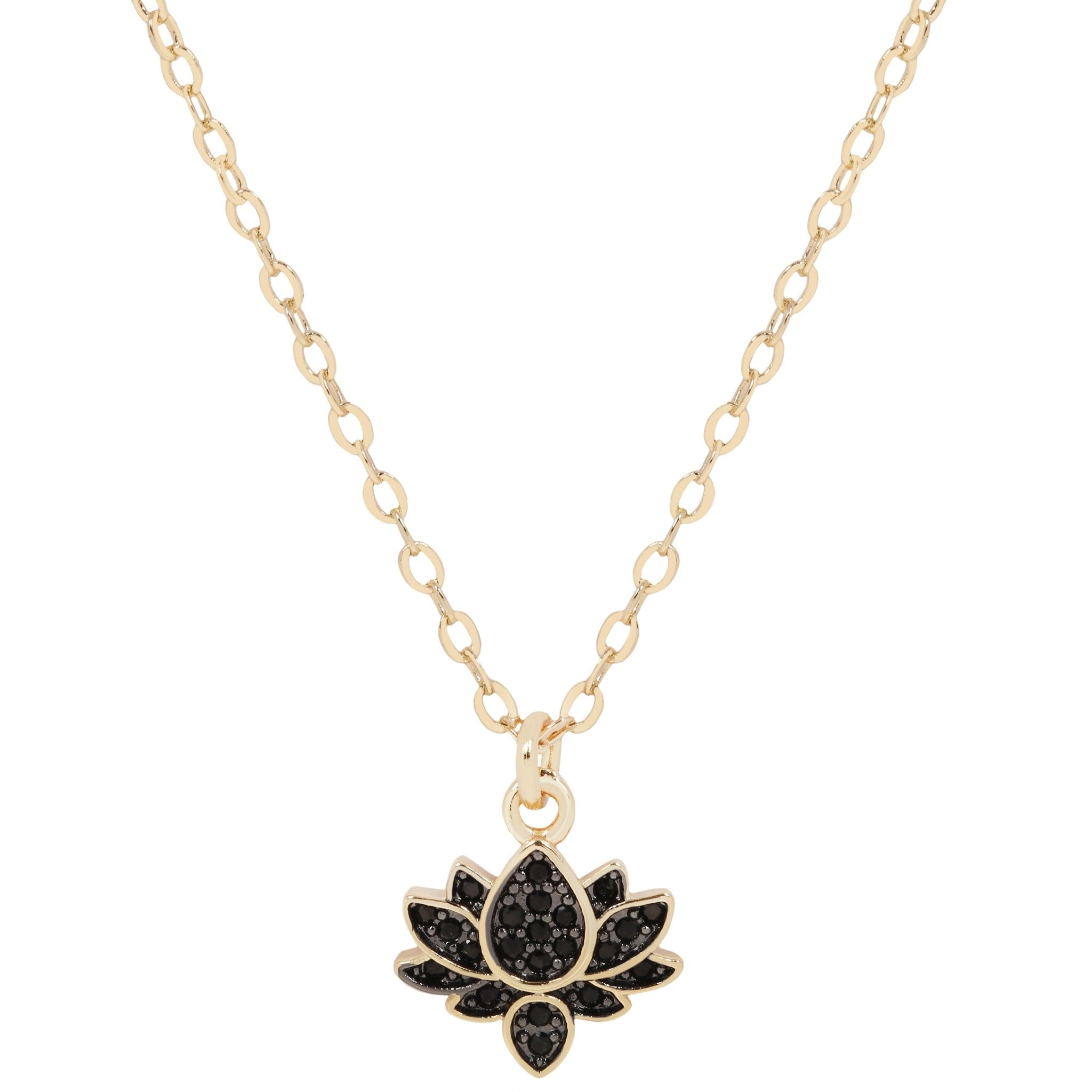 Black Lotus Flower Necklace