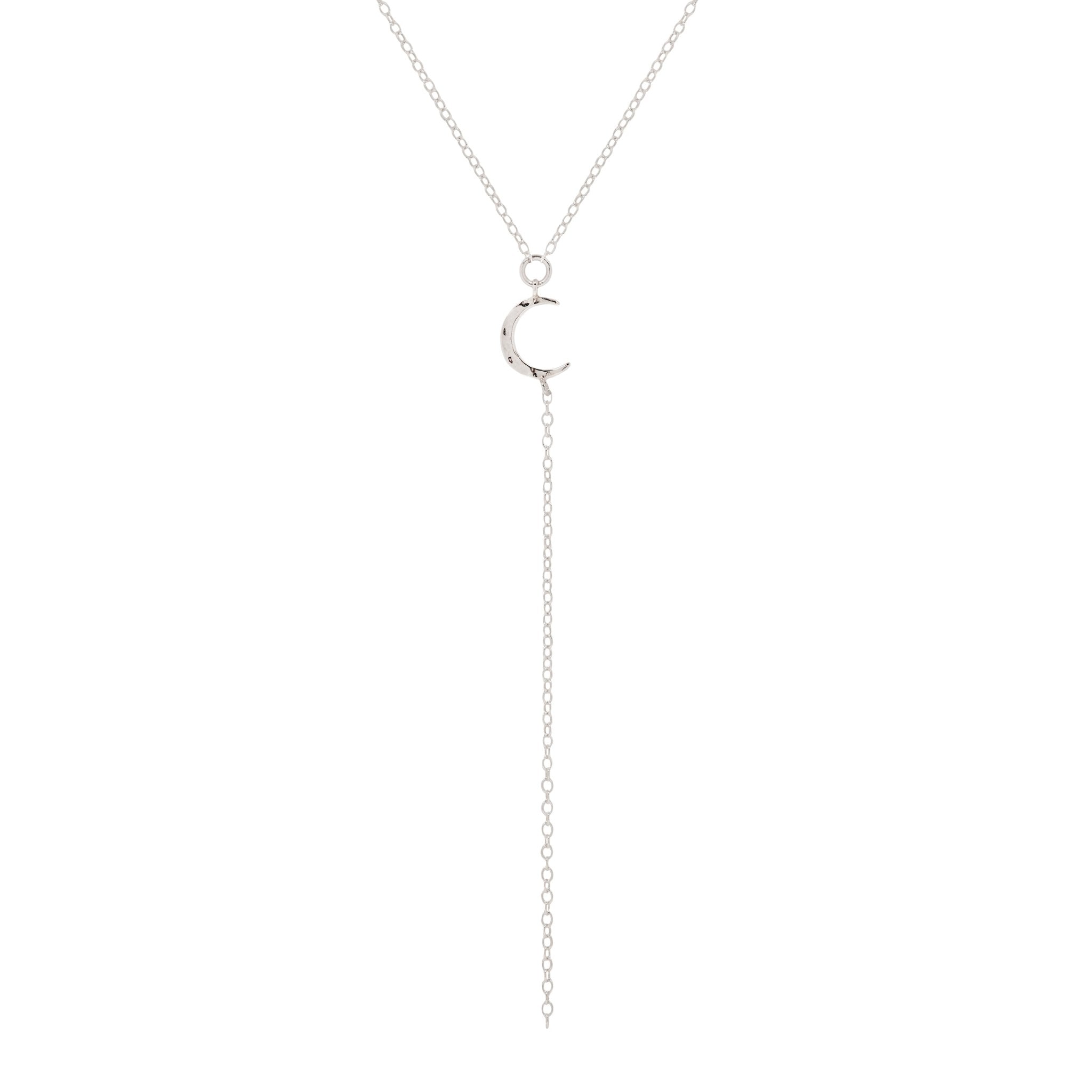 Hammered Moon Lariat - Gold or Silver