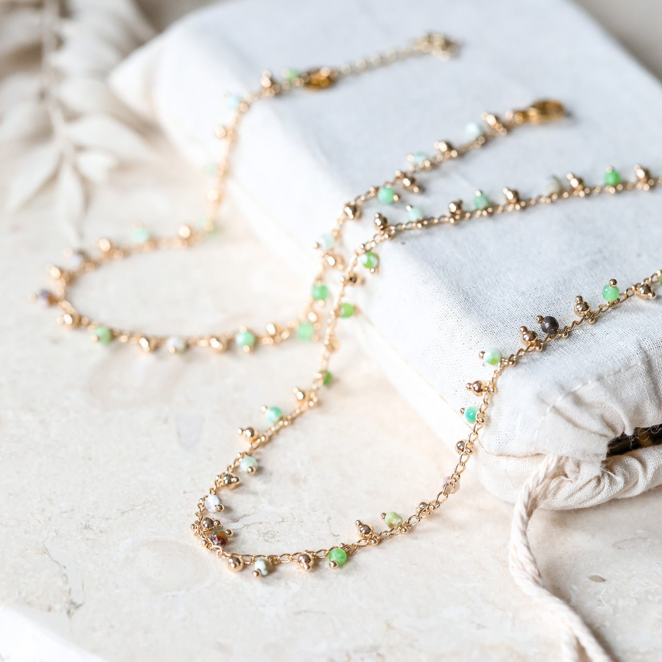 Midsummer Anklet - Green Agate
