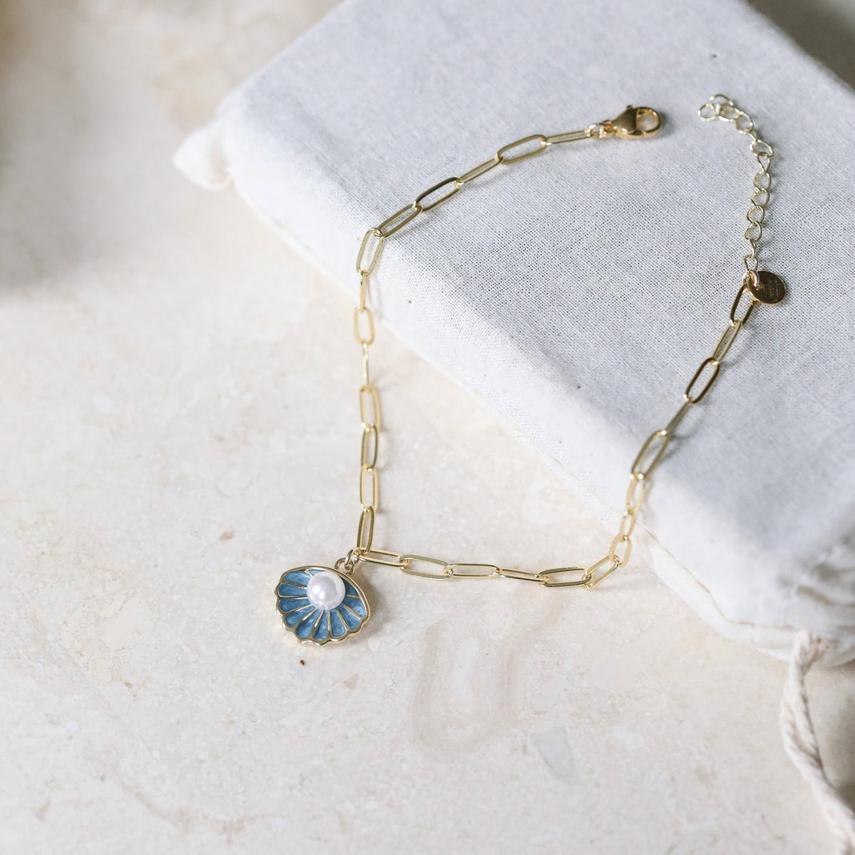 Blue Pearl Shell Anklet | The Gilded Witch