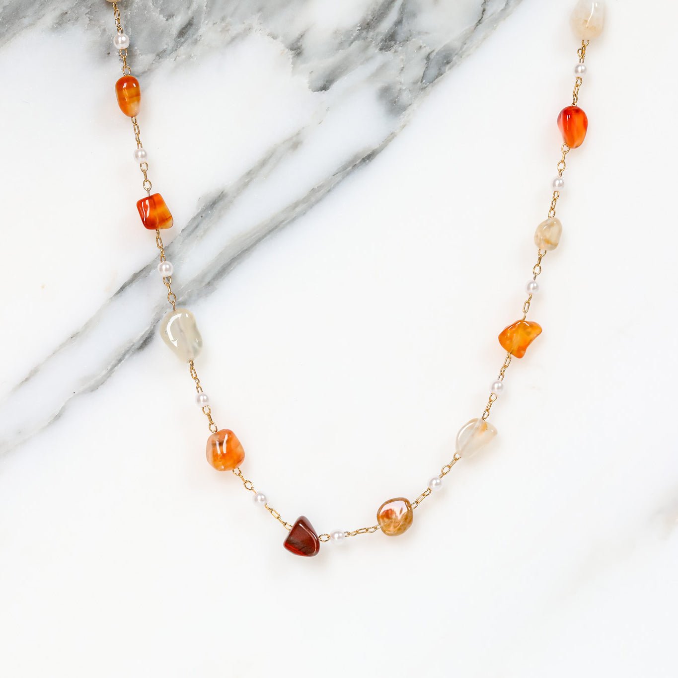 Autumn Agate Stone Necklace