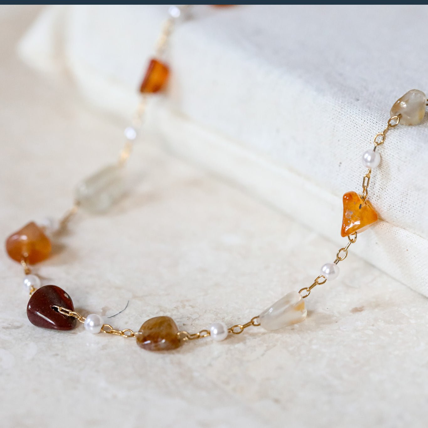 Autumn Agate Stone Necklace