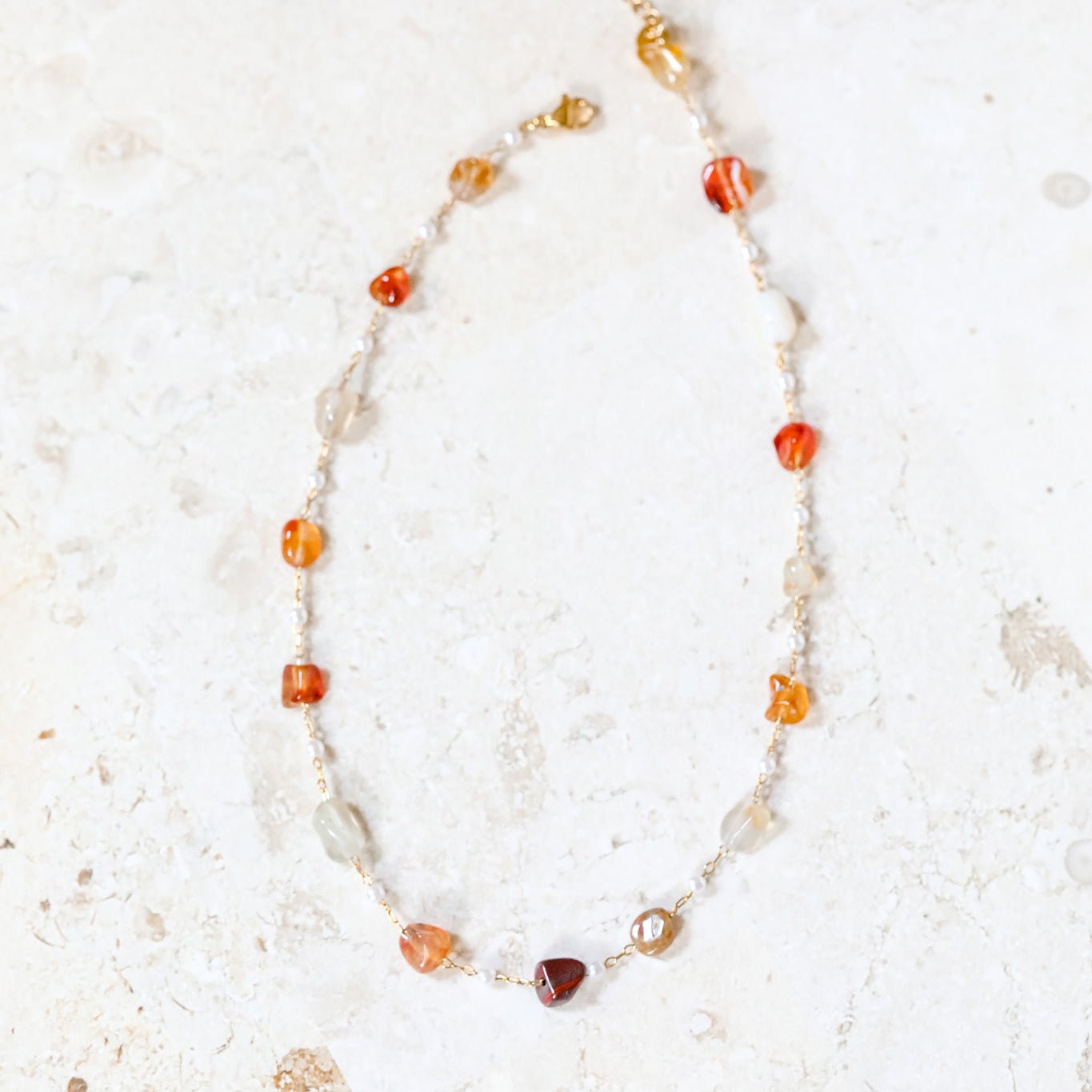Autumn Agate Stone Necklace