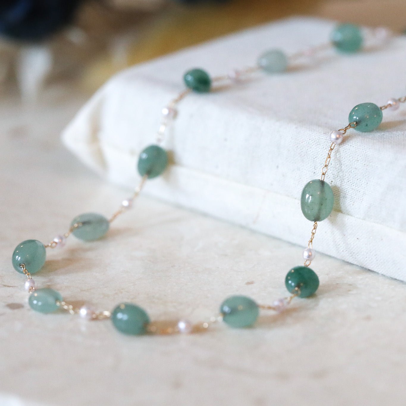 Green Agate Gemstone Necklace