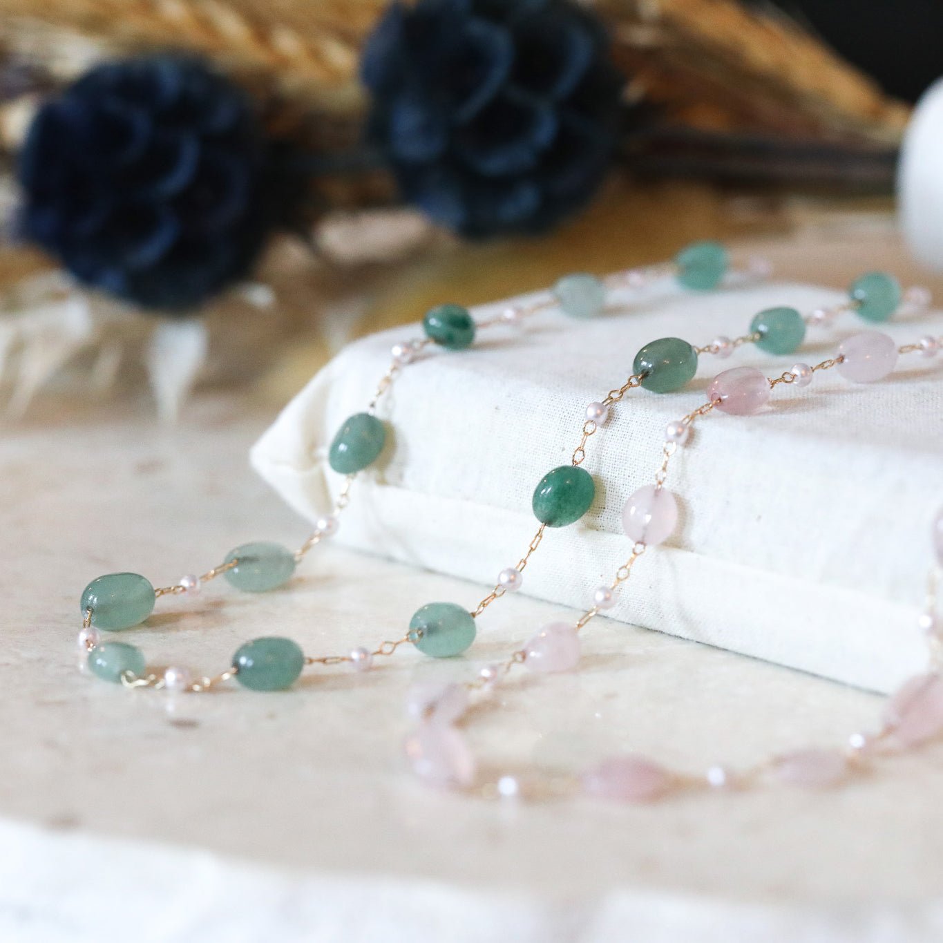 Green Agate Gemstone Necklace