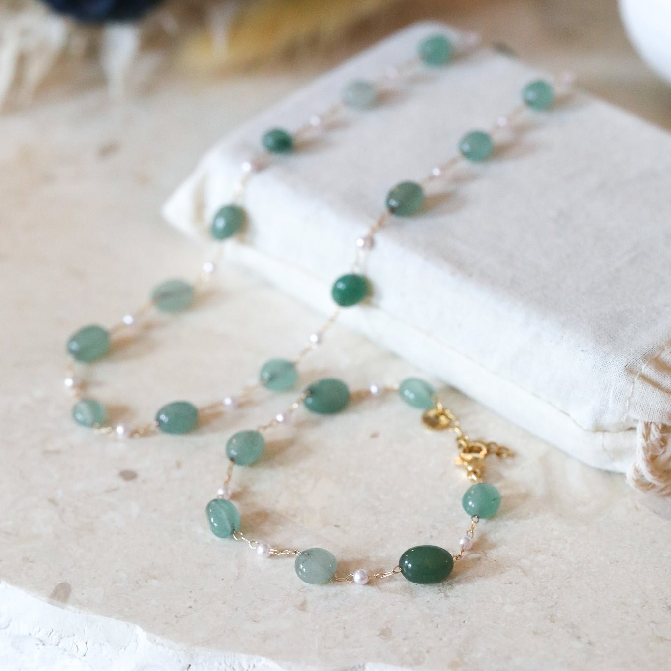 Green Agate Gemstone Necklace