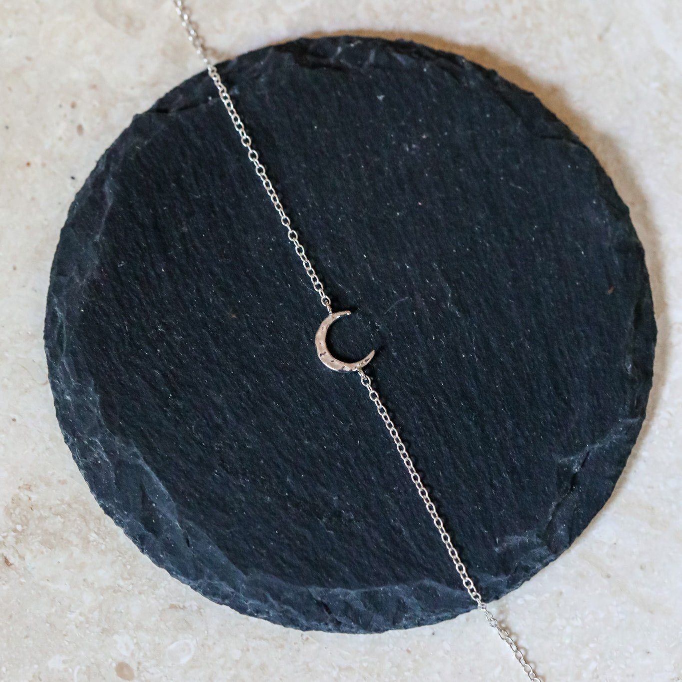 Hammered Moon Bracelet - Gold or Silver
