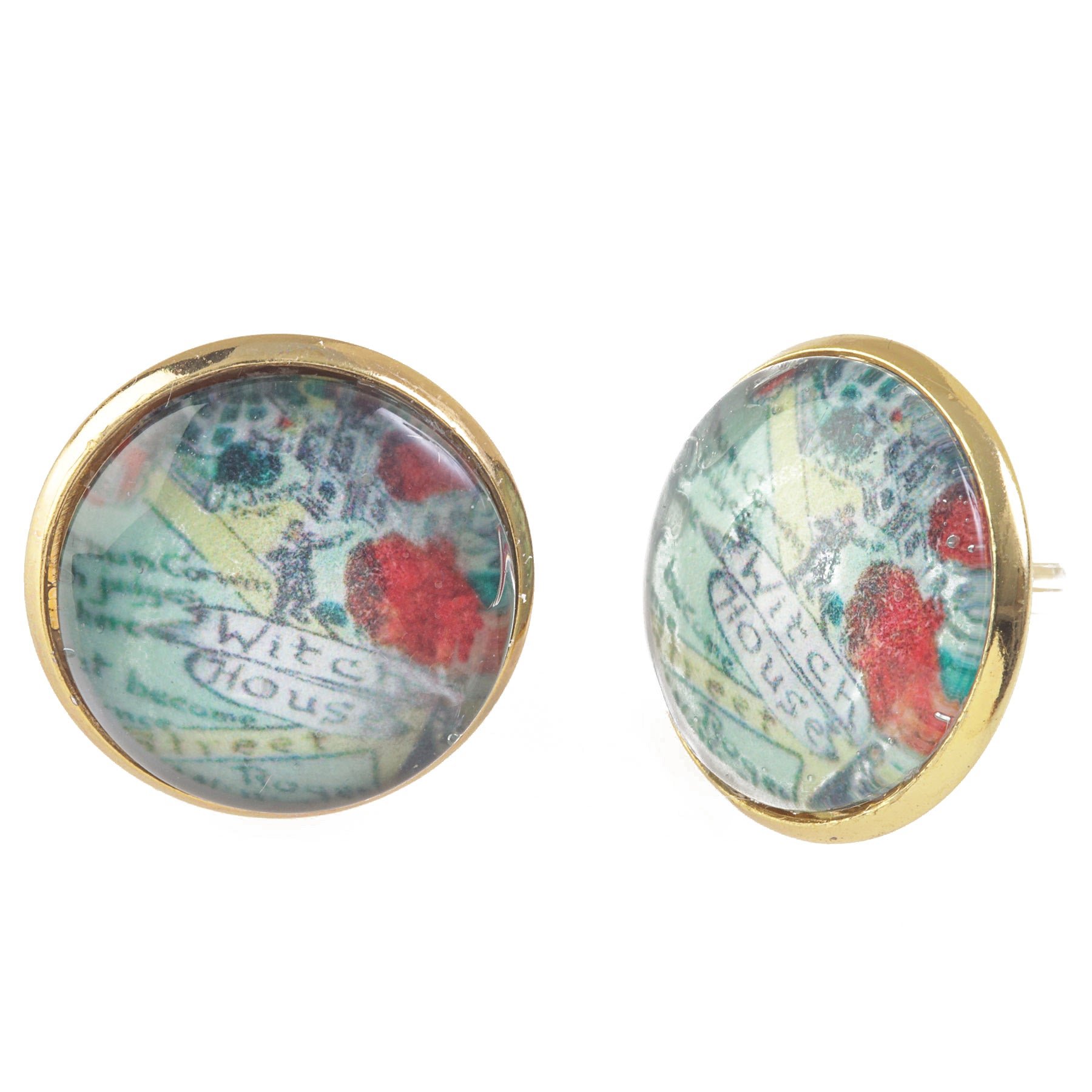 Witch City Cameo Earrings - Gold