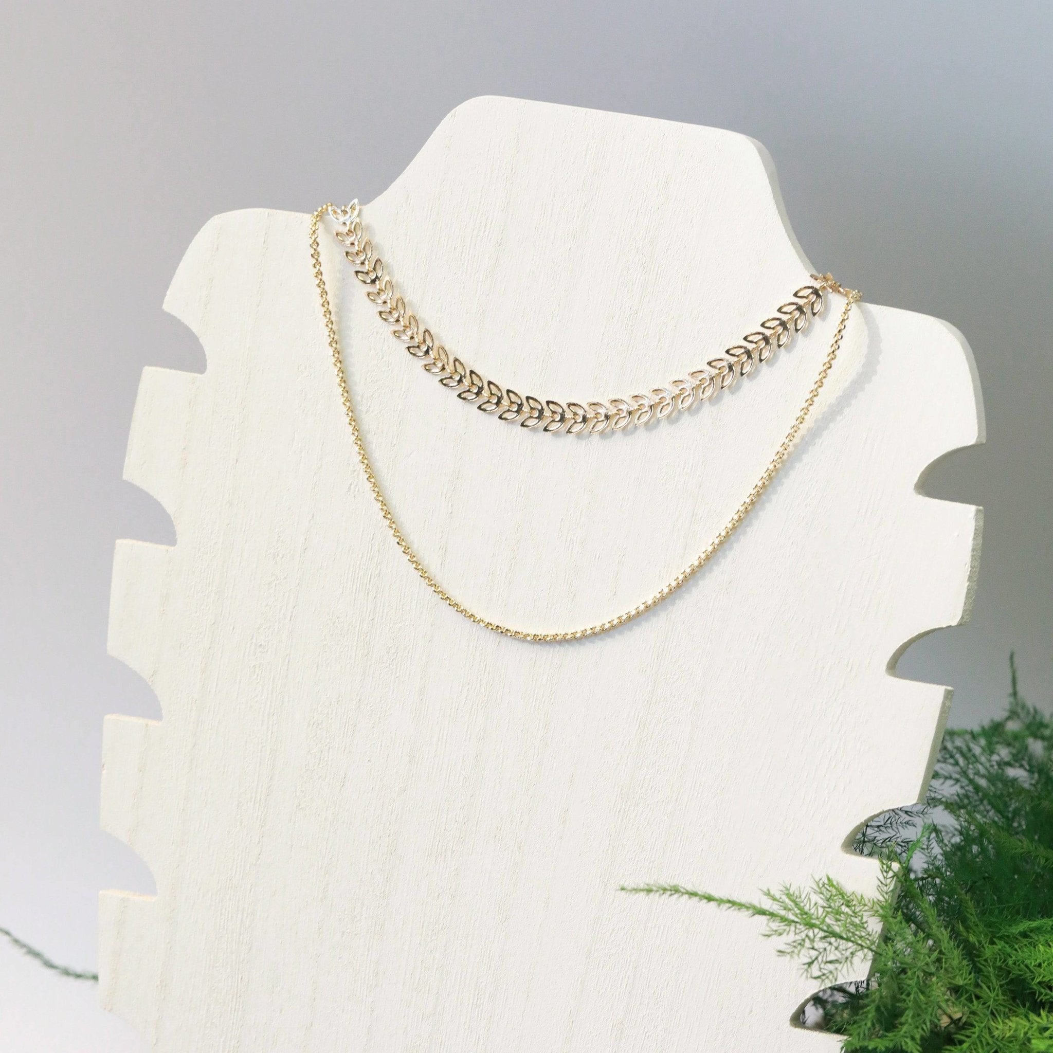 gold ribbon 14kt gold filled chain dainty necklace layering option 1
