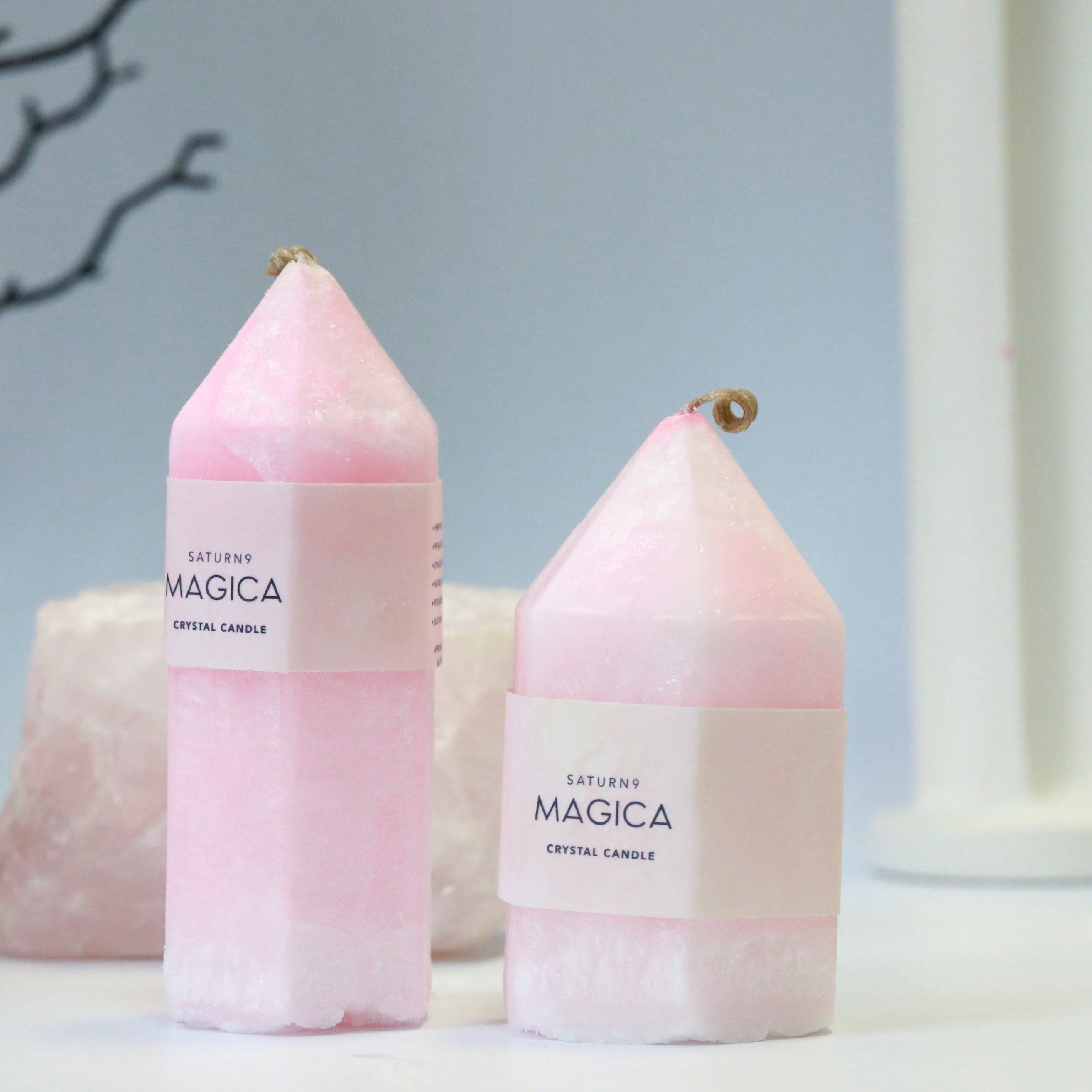 Quartz Crystal Tower Pillar Candle - The Gilded Witch