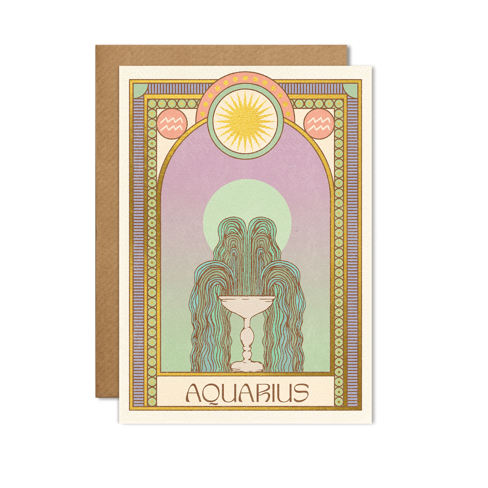Aquarius Zodiac Card - The Gilded Witch