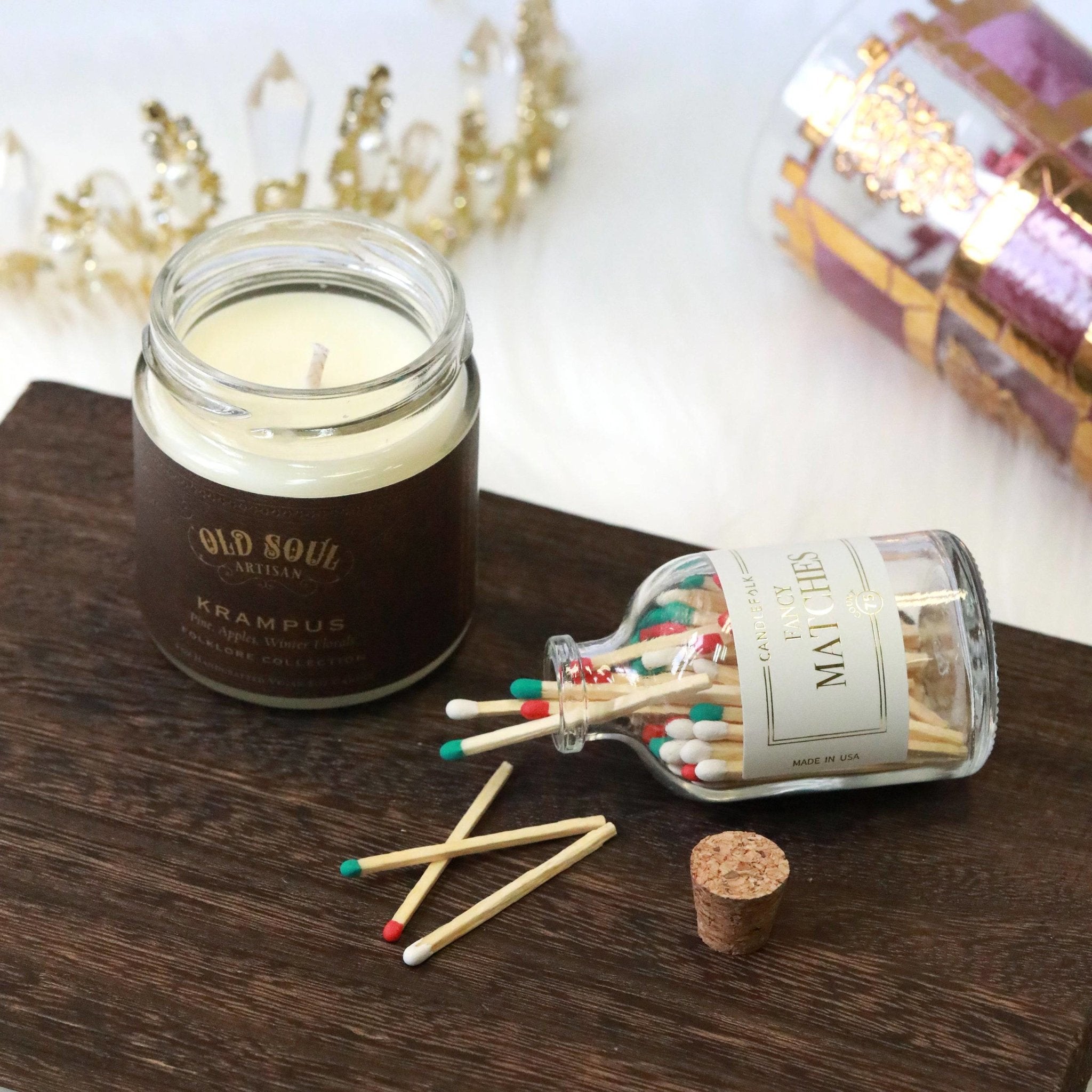Holiday Apothecary Matches: Multi-colored Tips - The Gilded Witch
