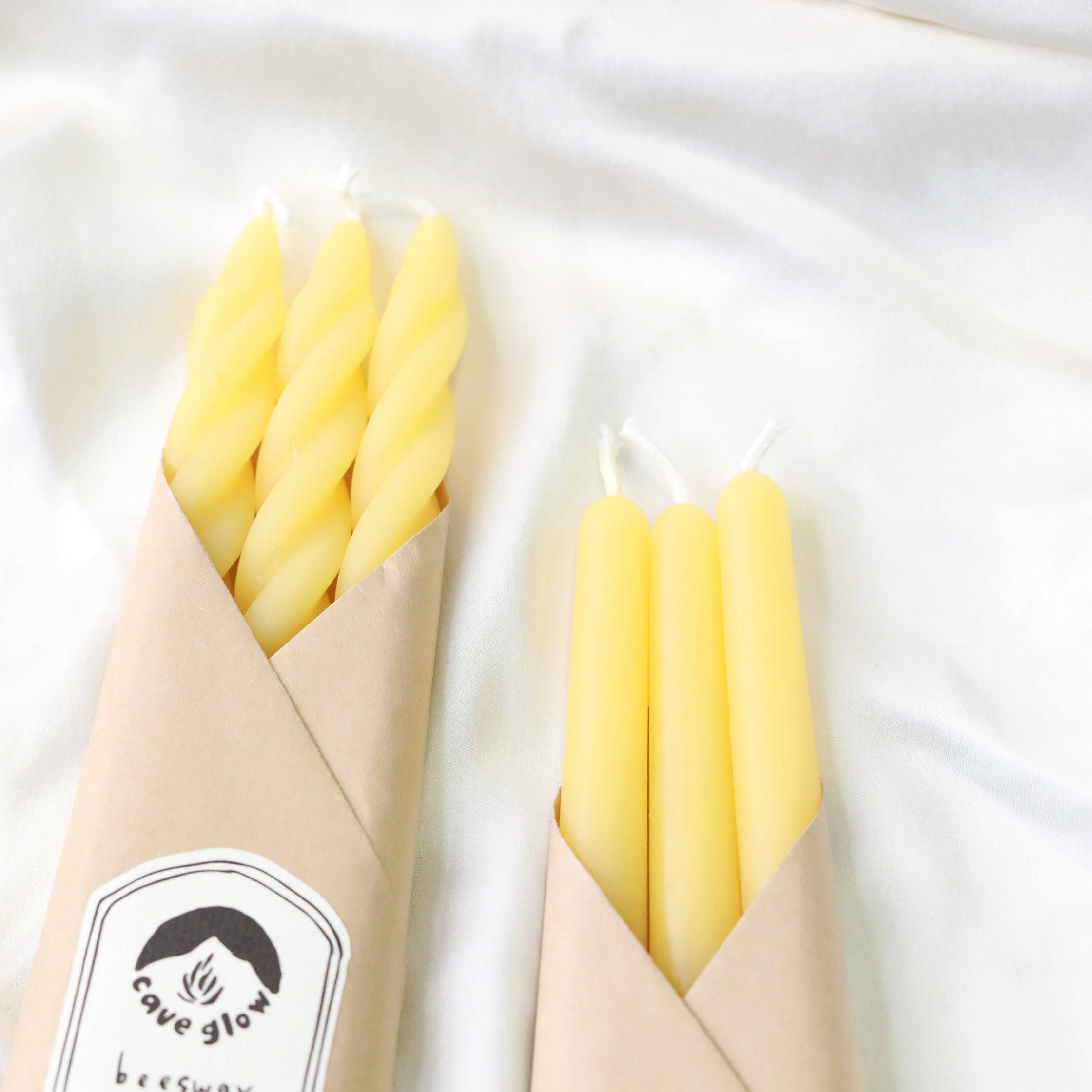 The Pure Beeswax Taper Candle -Set of 3 - The Gilded Witch