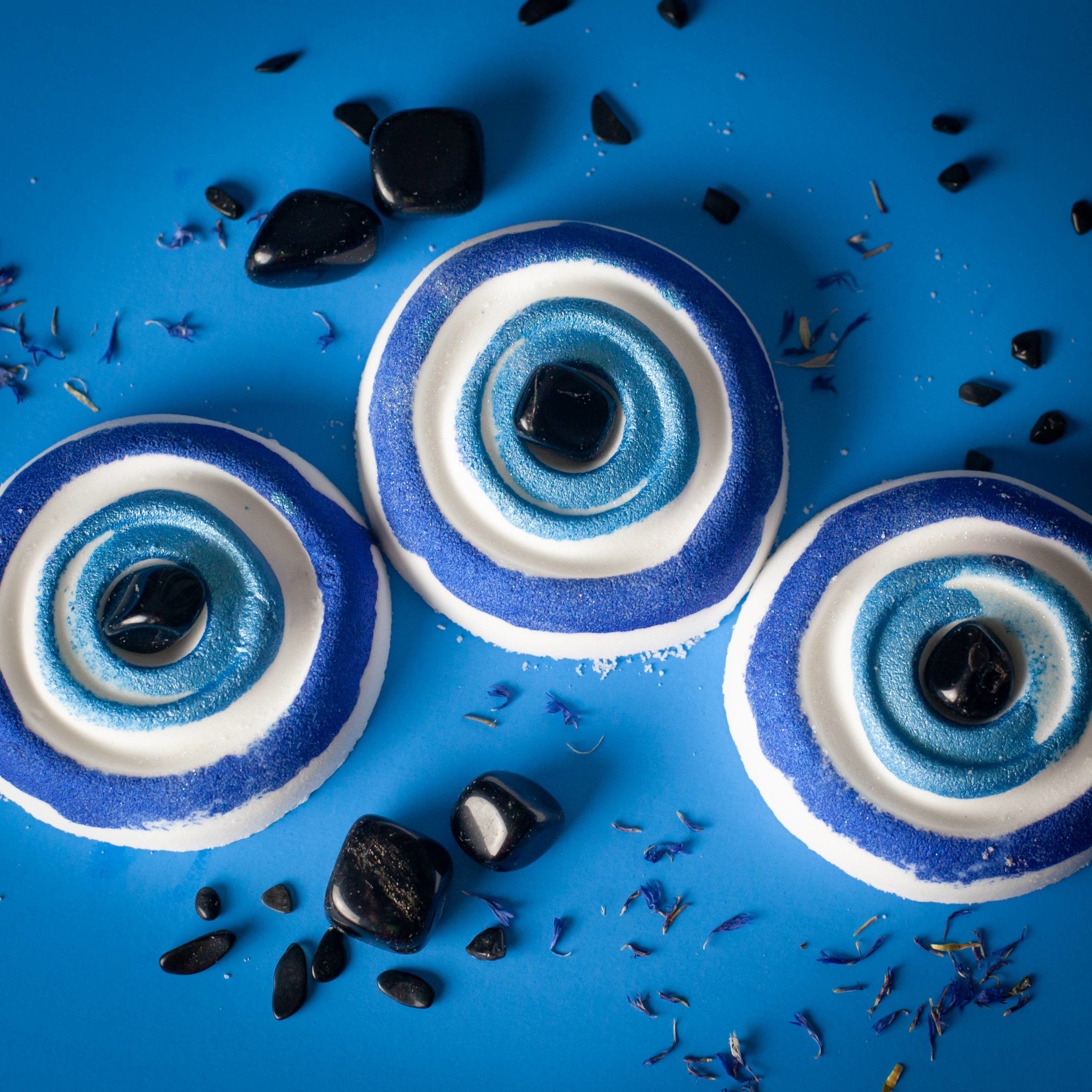 Evil Eye Protection Bath Bomb - Obsidian Crystal - The Gilded Witch