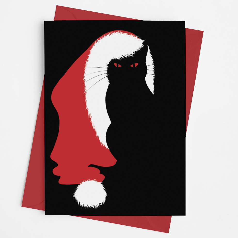 Santa Cat Holiday Card - The Gilded Witch