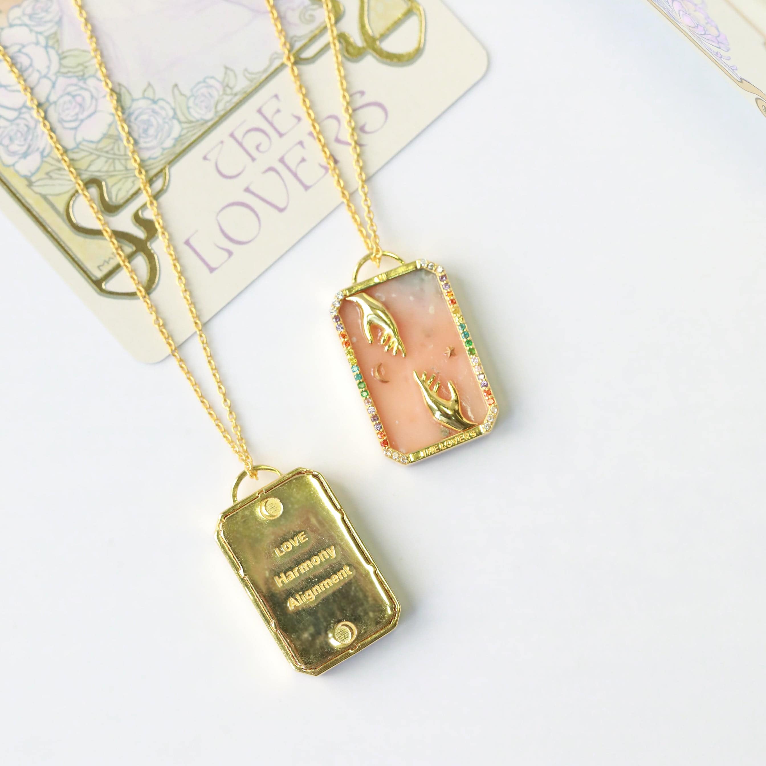 The Lovers Tarot Card Pendant Necklace - The Gilded Witch