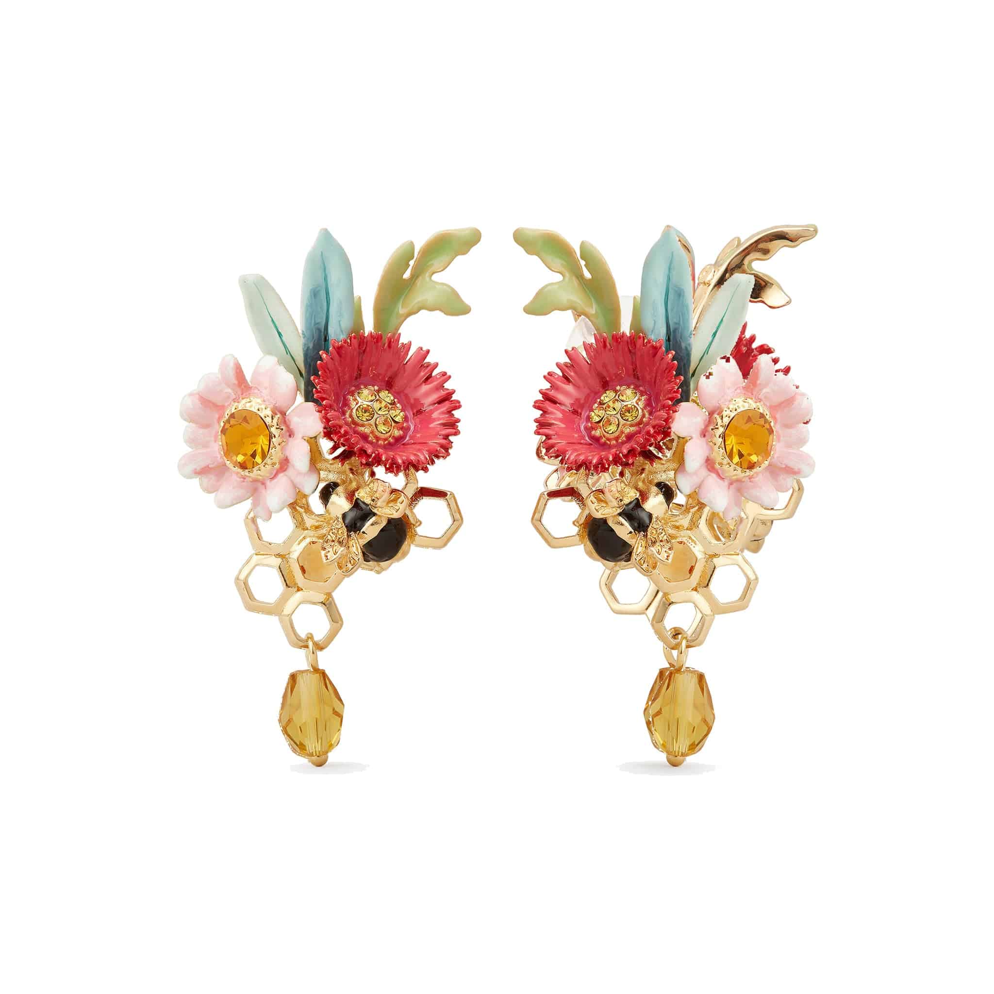 Floral Honeycomb Stud Earrings - The Gilded Witch