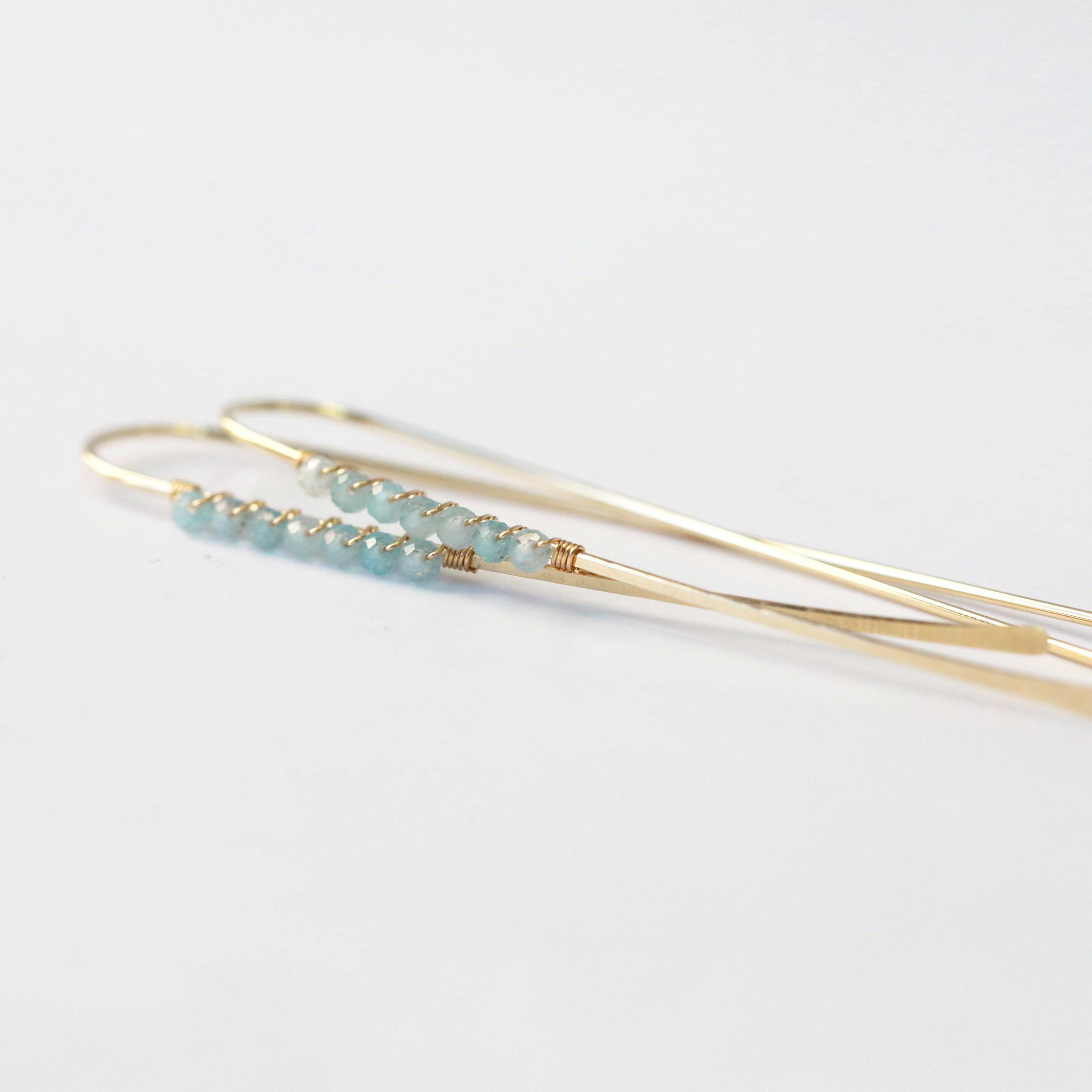 Aquamarine Threader Earrings - The Gilded Witch