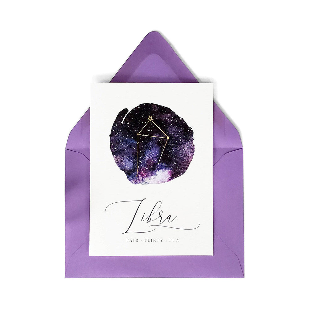Libra Zodiac Birthday Card | The Gilded Witch