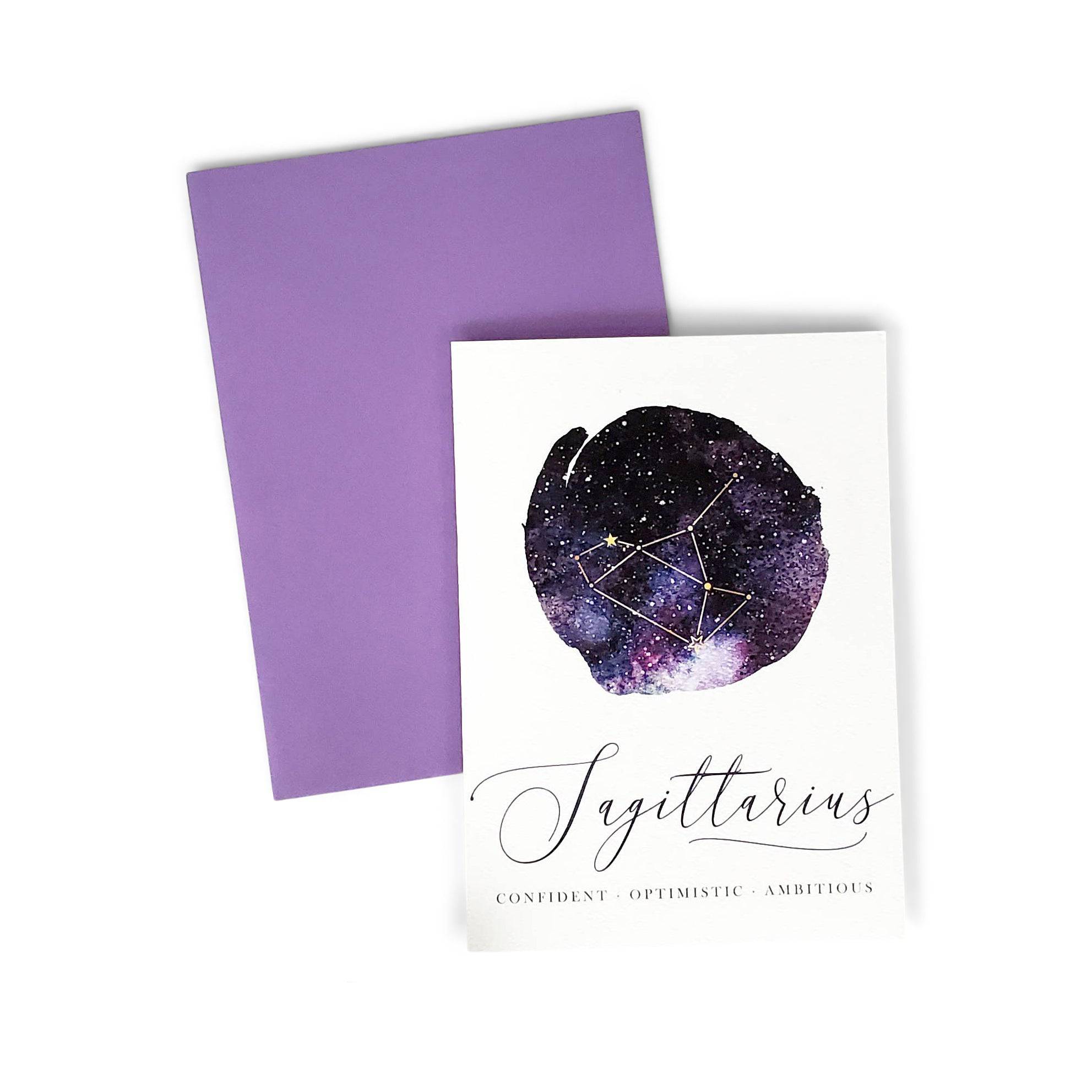 Sagittarius Zodiac Birthday Card - The Gilded Witch