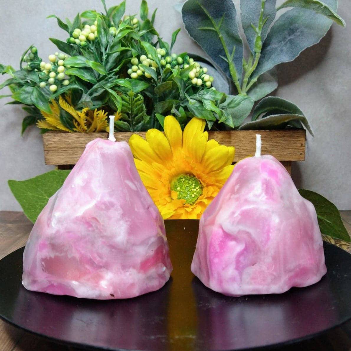Crystal Shaped Candles: Rose Quartz & Sodalite - The Gilded Witch