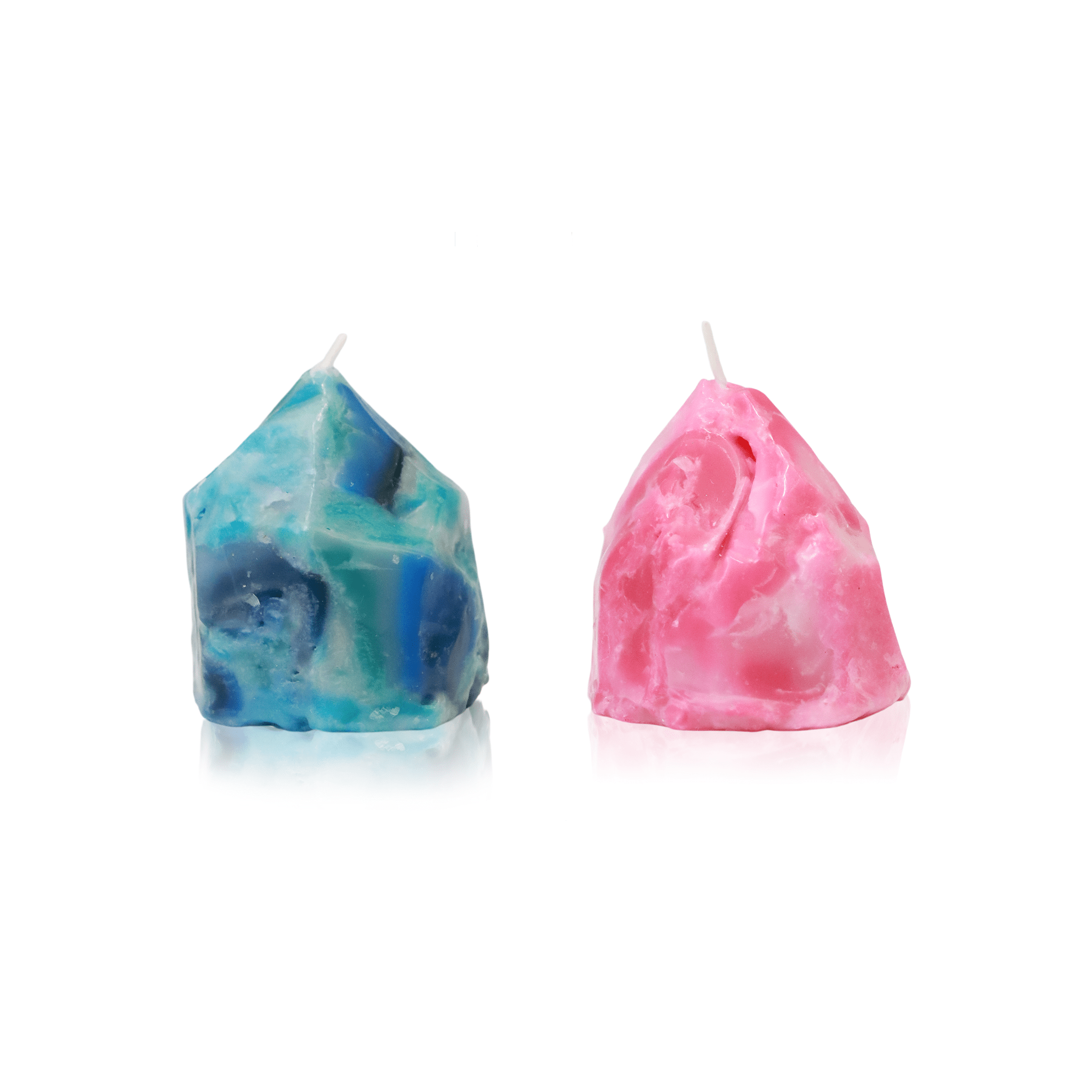 Crystal Shaped Candles: Rose Quartz & Sodalite - The Gilded Witch