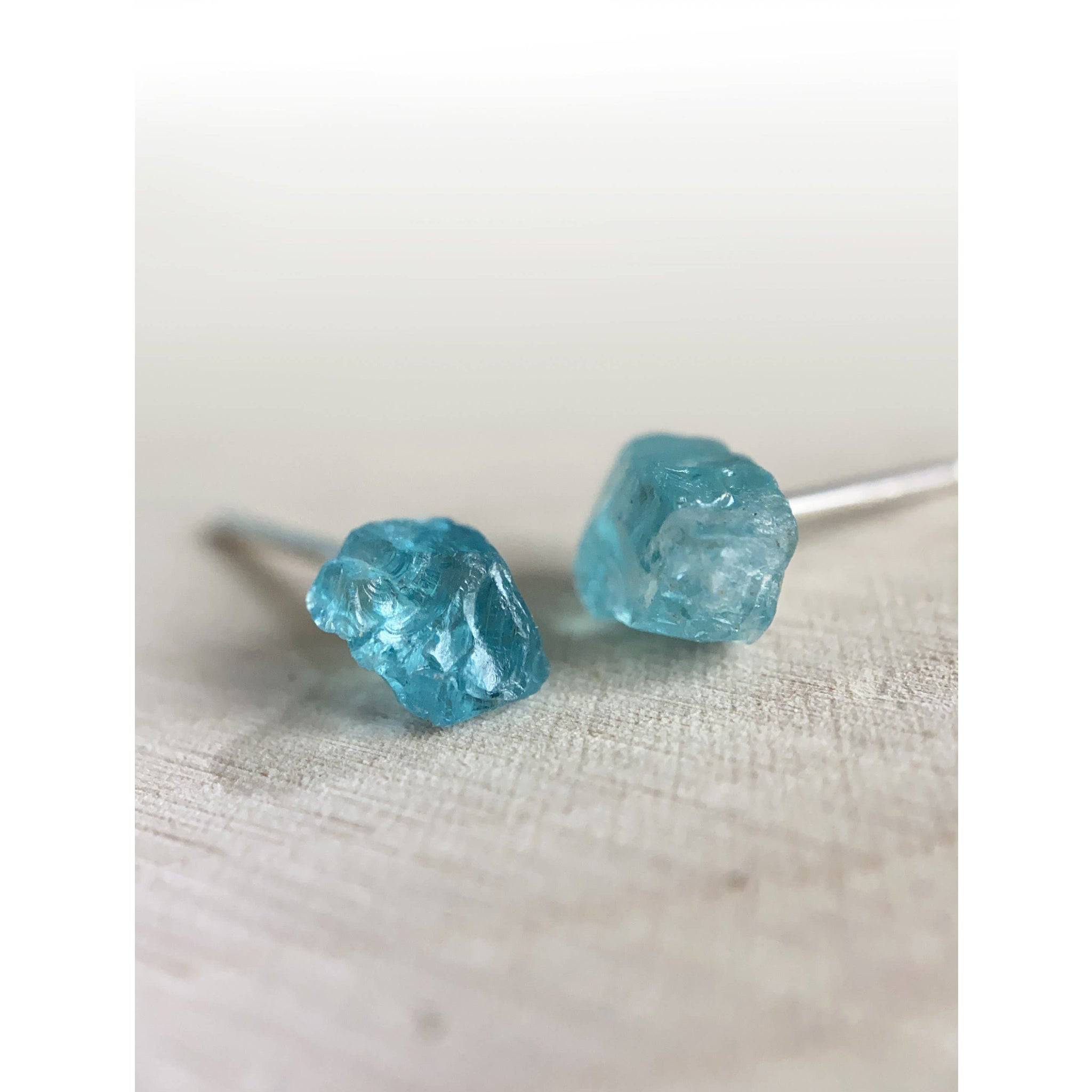 The Selkie Tear Earring - Raw Apatite - The Gilded Witch