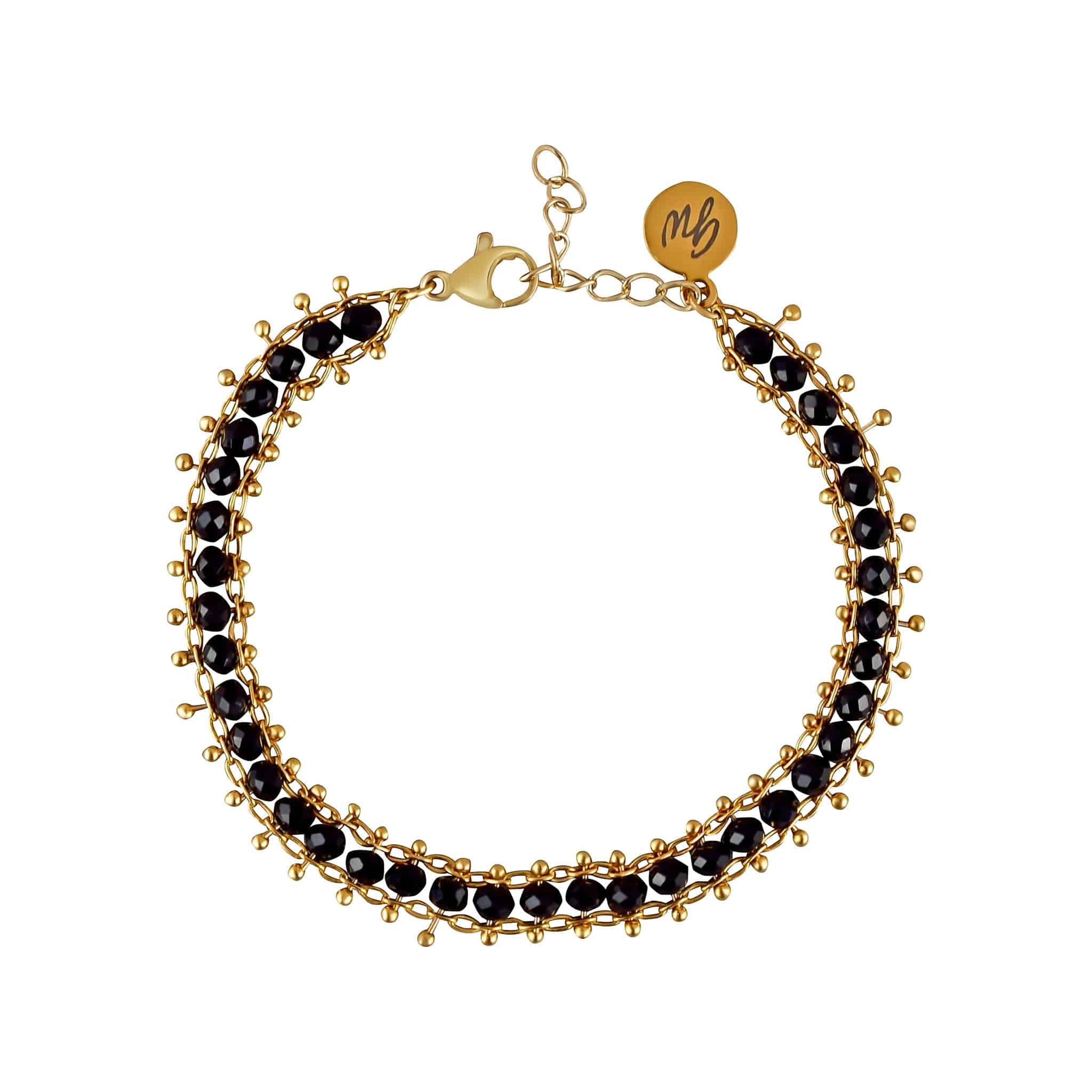 The Halliwell Chain Bracelet - Black/Gold & Clear/Gold - The Gilded Witch