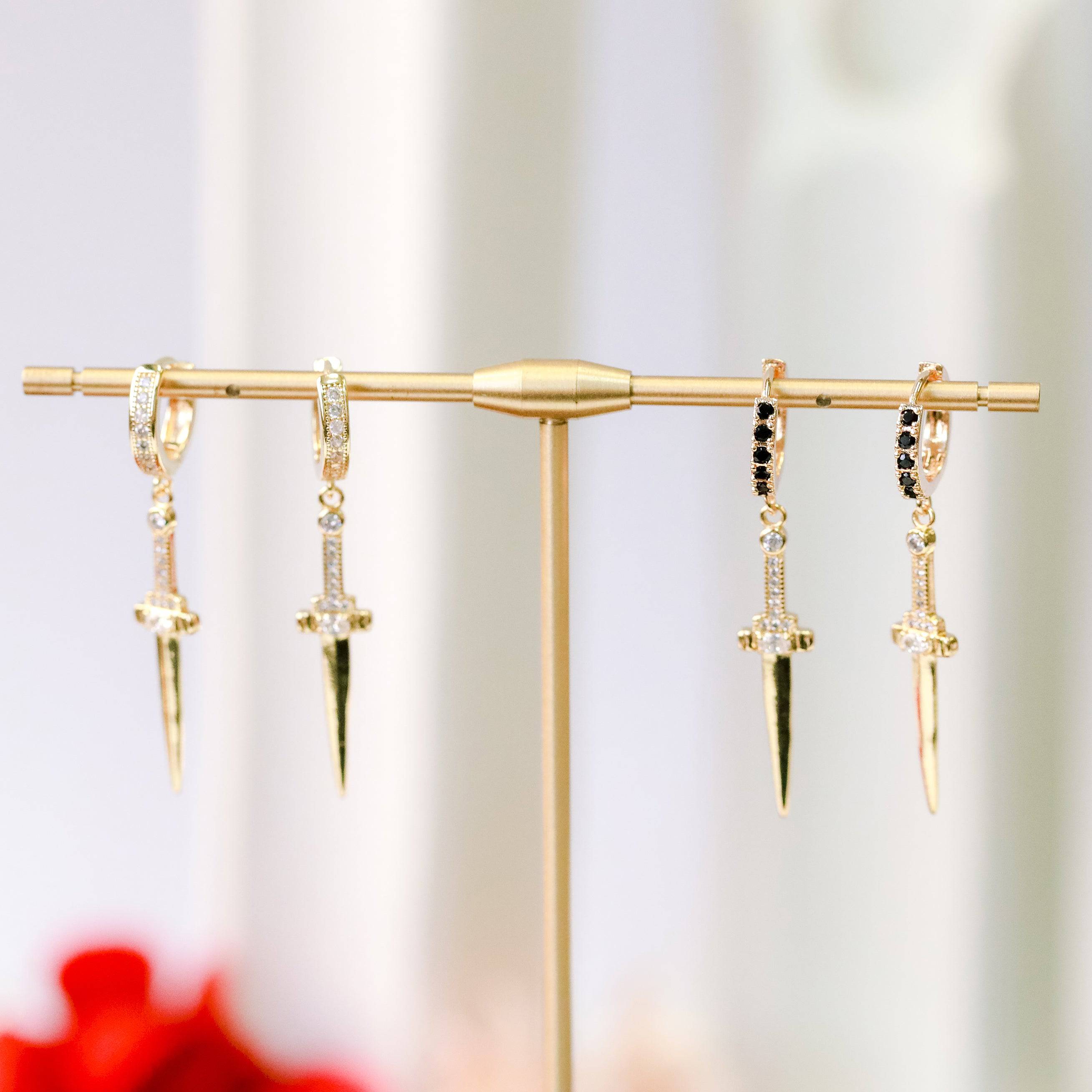 Athame Dagger Huggie Earrings - The Gilded Witch