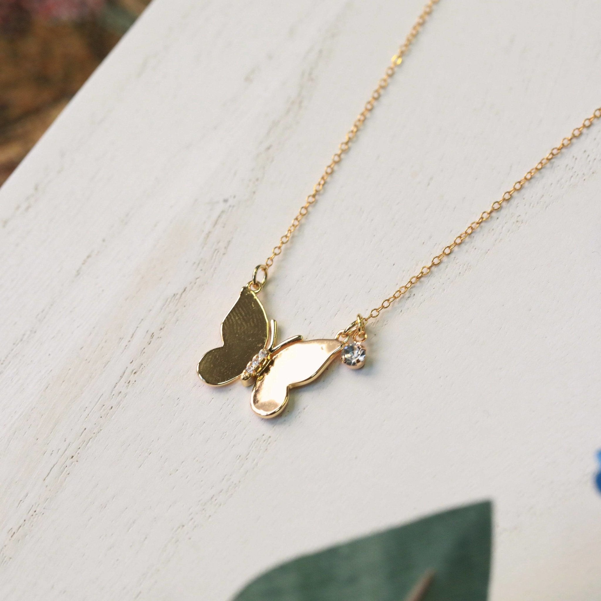Golden Butterfly Necklace - The Gilded Witch