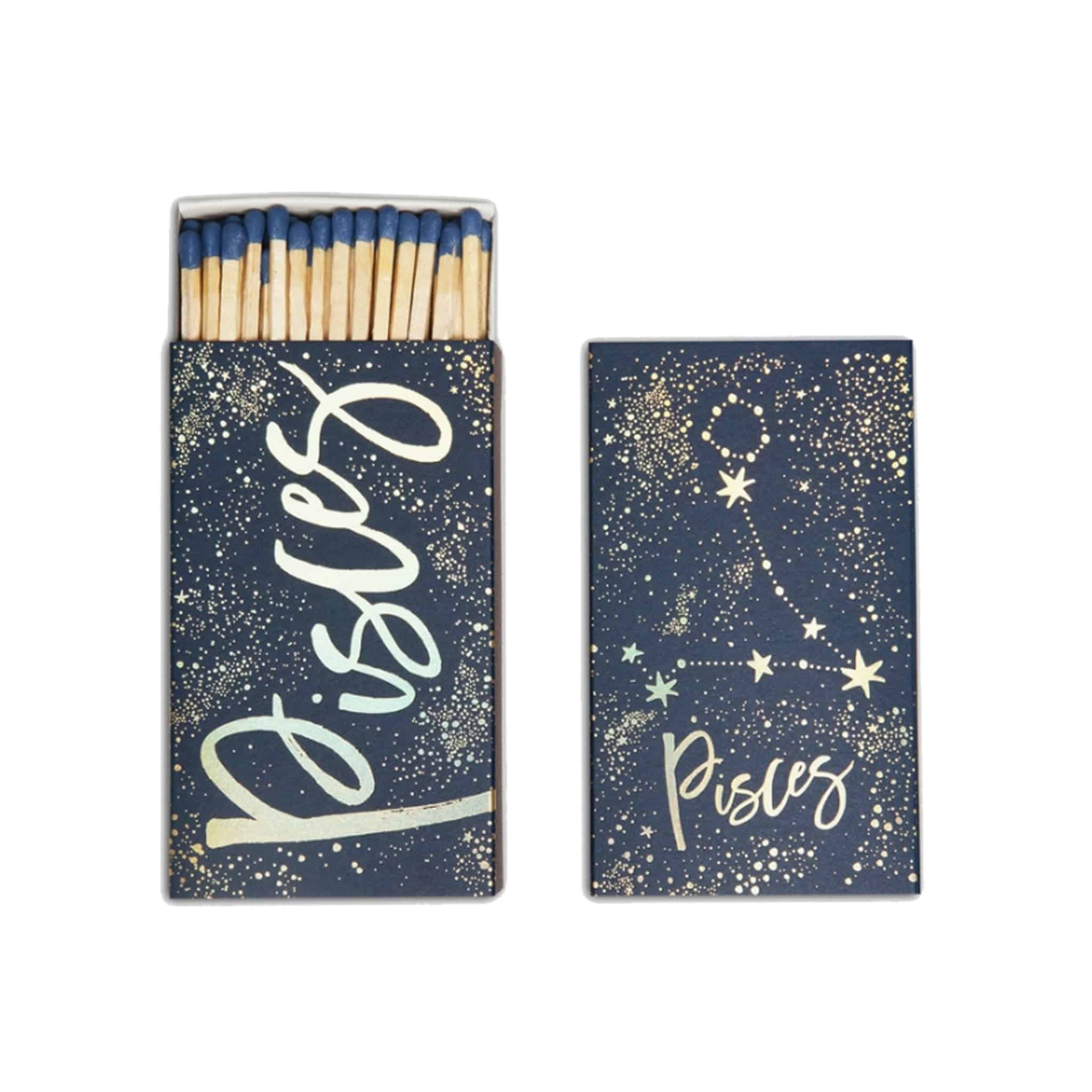 Pisces Zodiac Matchbook - Extra Large 4.5" Cigar Matches - The Gilded Witch